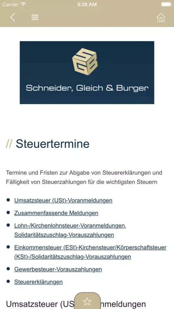 Schneider, Gleich & Burger 스크린샷