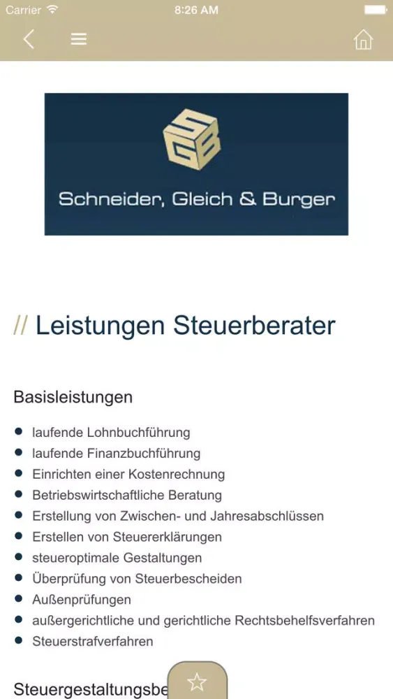 Schneider, Gleich & Burger 스크린샷