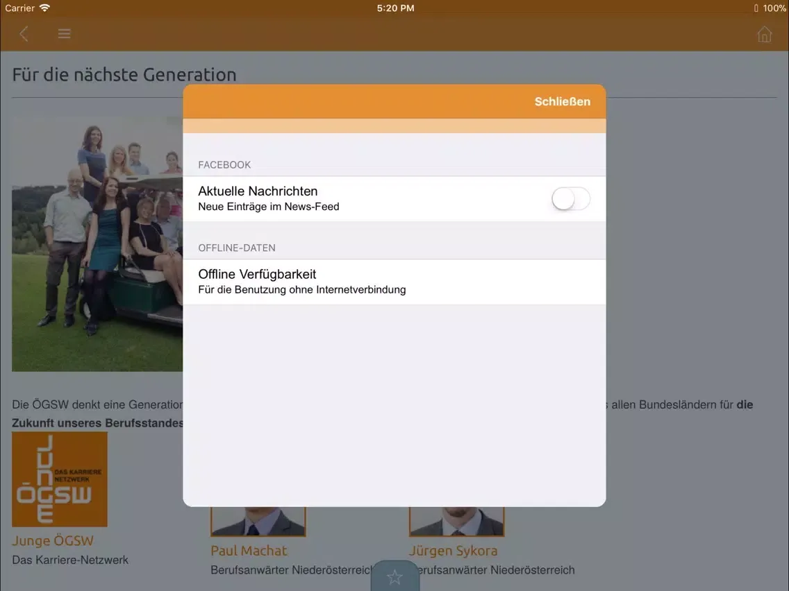 ÖGSW iPad  스크린샷