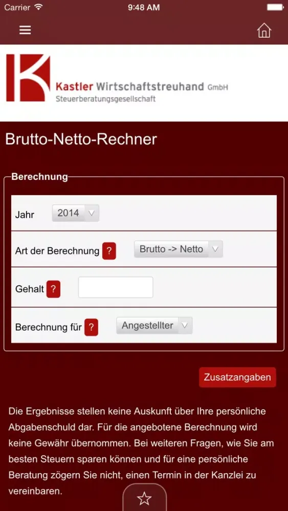Ảnh chụp màn hình của Kastler Wirtschaftstreuhand