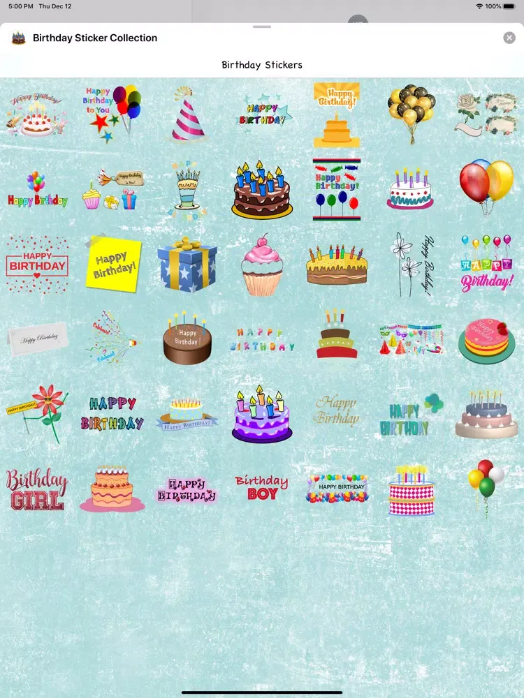 Скриншоты Birthday Sticker Collection iPad 