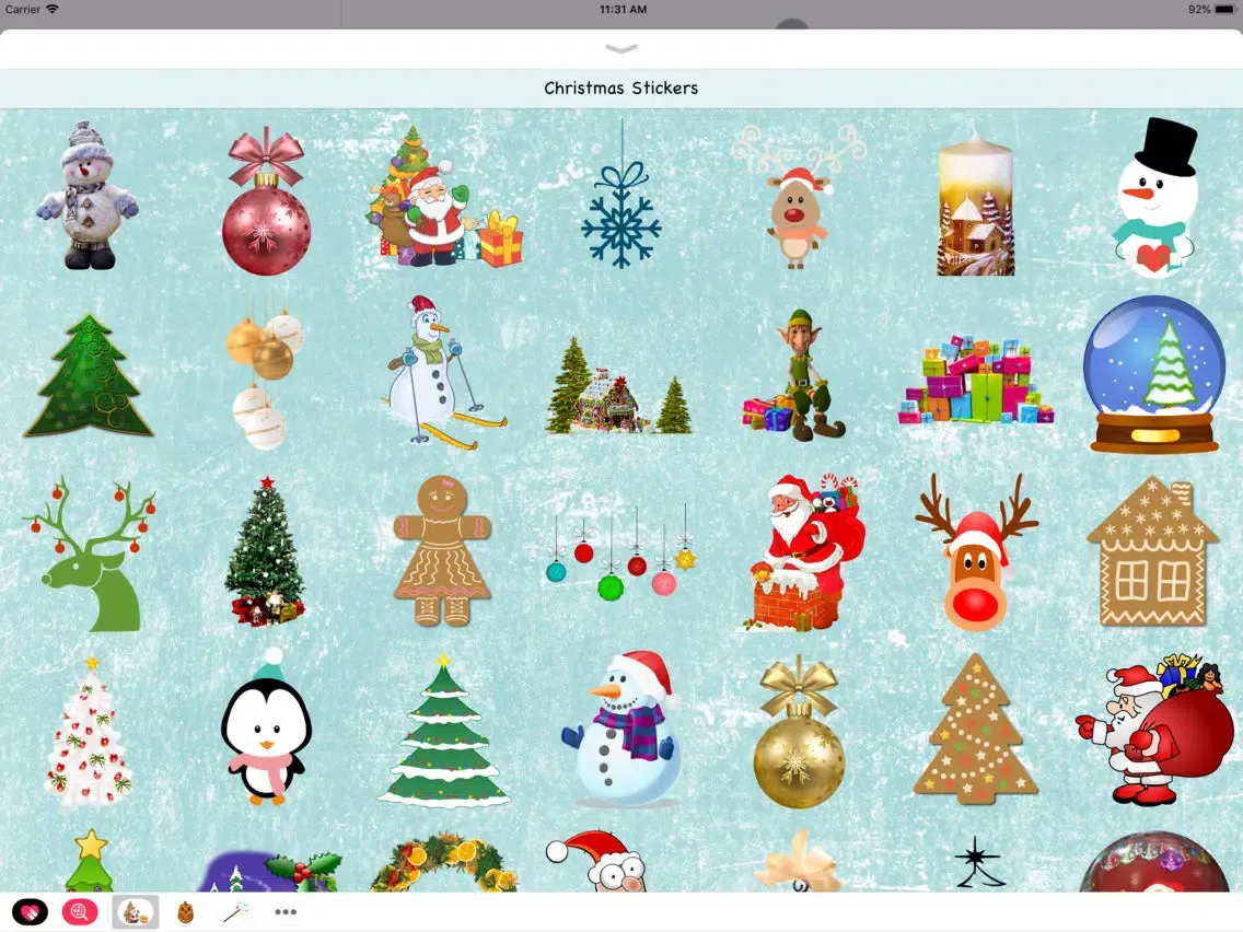 Tangkapan layar Christmas Stickers Collection iPad 