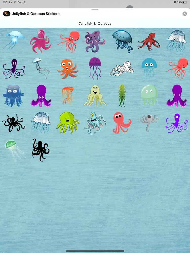 Jellyfish & Octopus Stickers iPad  سکرین شاٹس