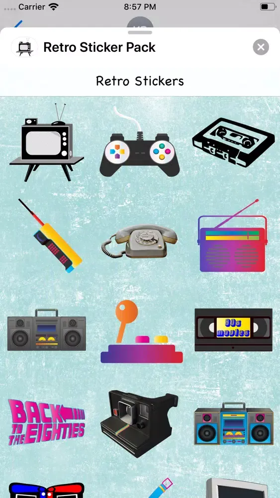 Zrzuty ekranu Retro Sticker Pack