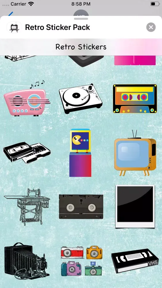 Zrzuty ekranu Retro Sticker Pack