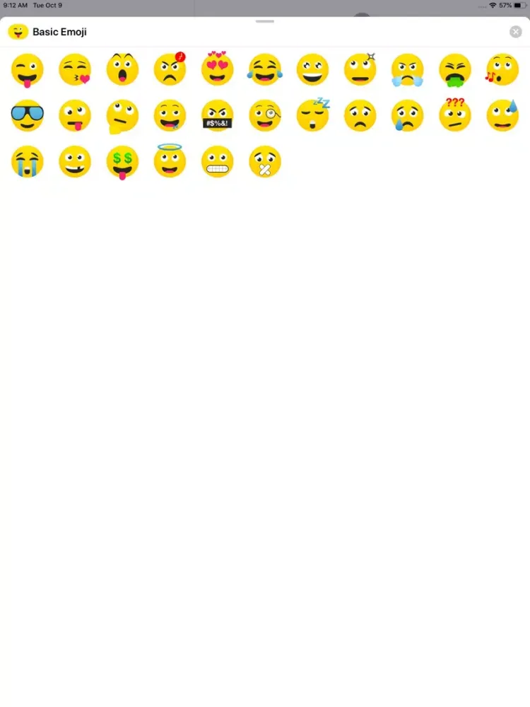Capturas de tela do Basic Emoji iPad 