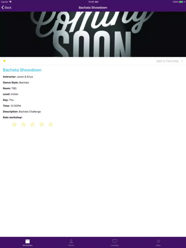 Tangkapan layar Atlanta Salsa Bachata Festival iPad 