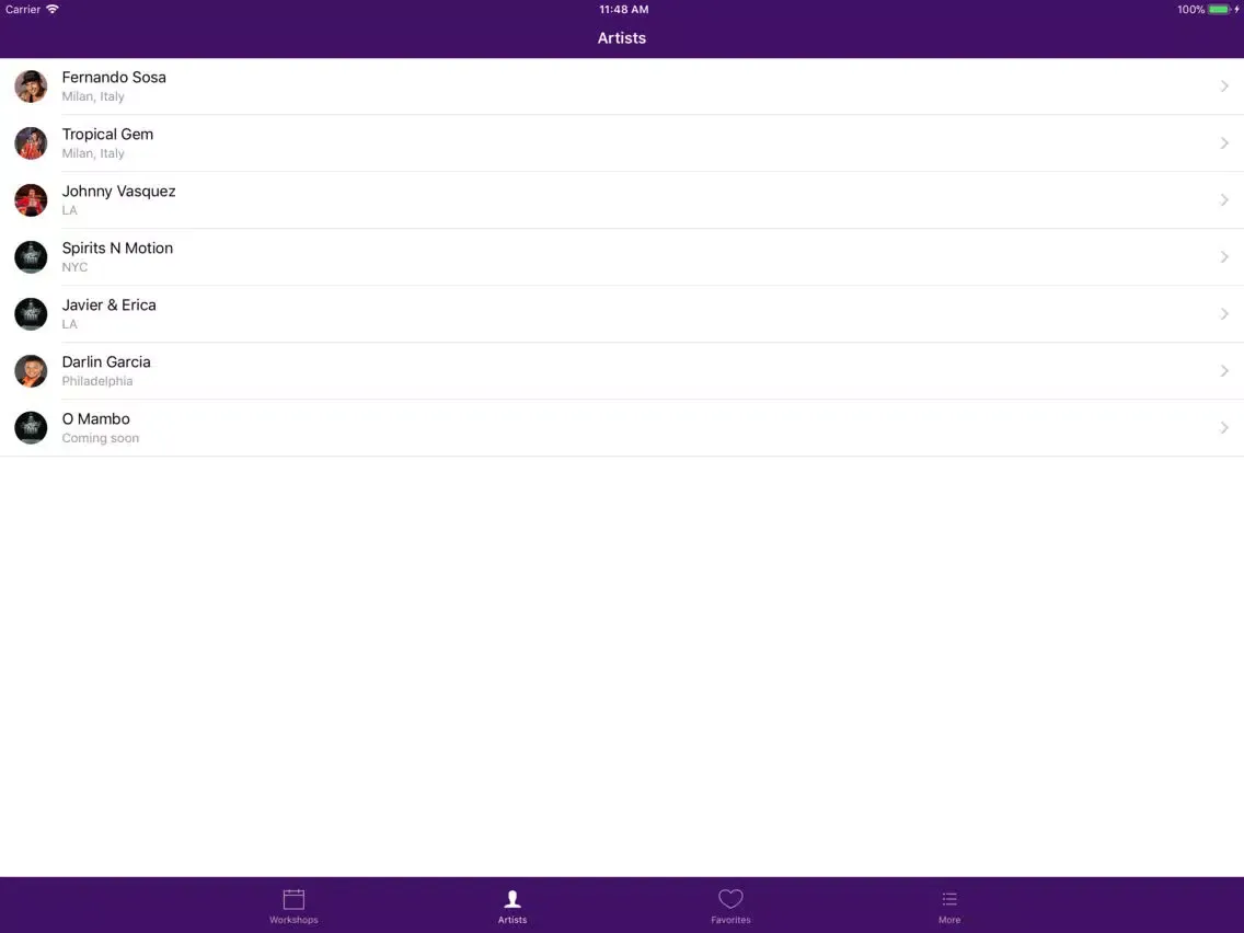Tangkapan layar Atlanta Salsa Bachata Festival iPad 