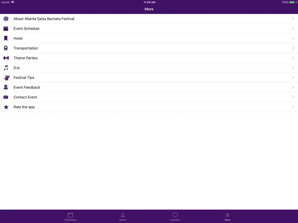 Tangkapan layar Atlanta Salsa Bachata Festival iPad 