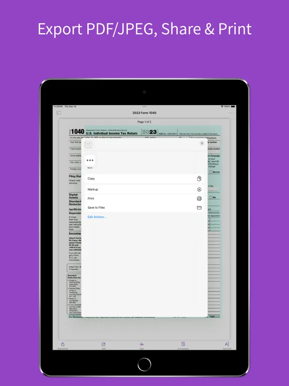 Capturas de tela do SimpleScan PDF Contract Scan iPad 