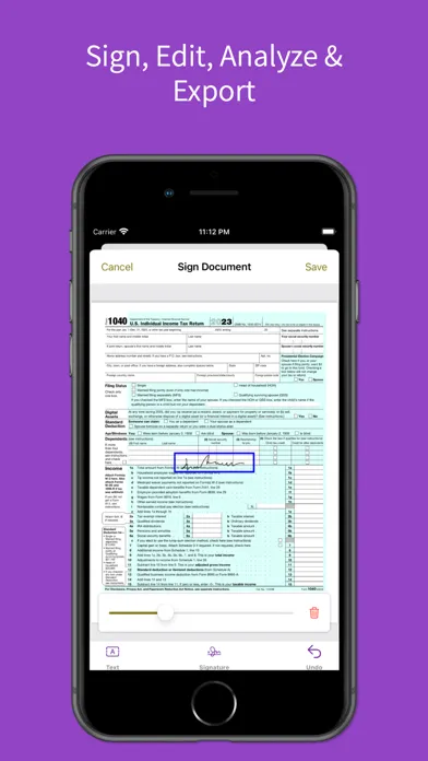 Capturas de tela do SimpleScan PDF Contract Scan