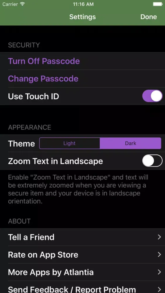Capturas de tela do assistEyes Wallet - Secure Notes for the Blind