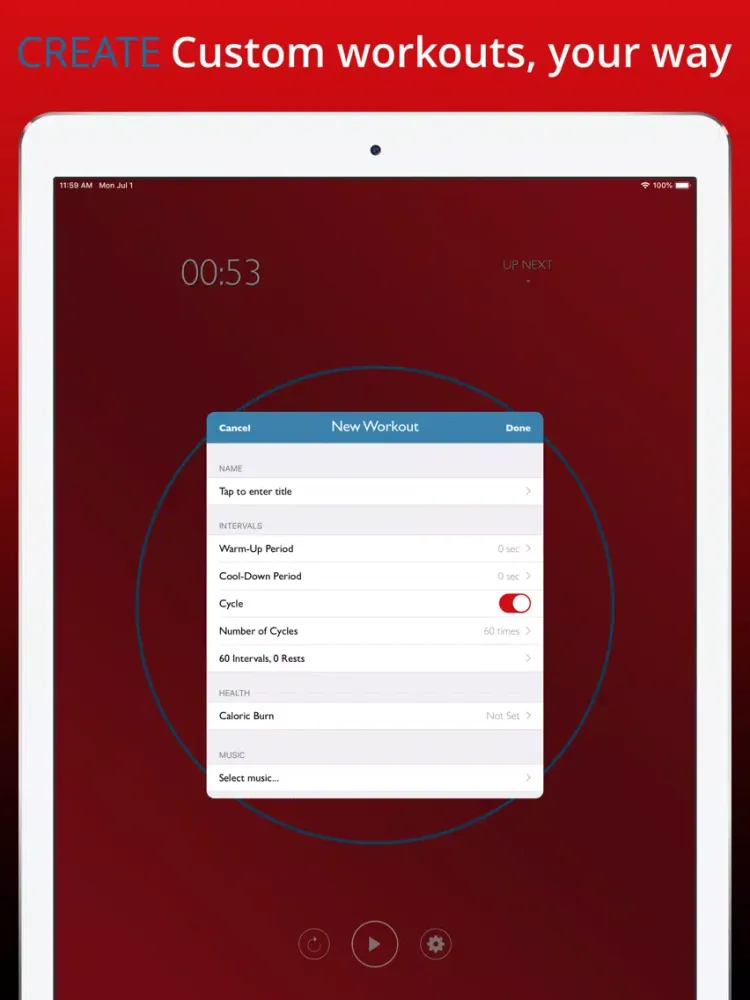 Intensity: Interval Timer iPad  Screenshots