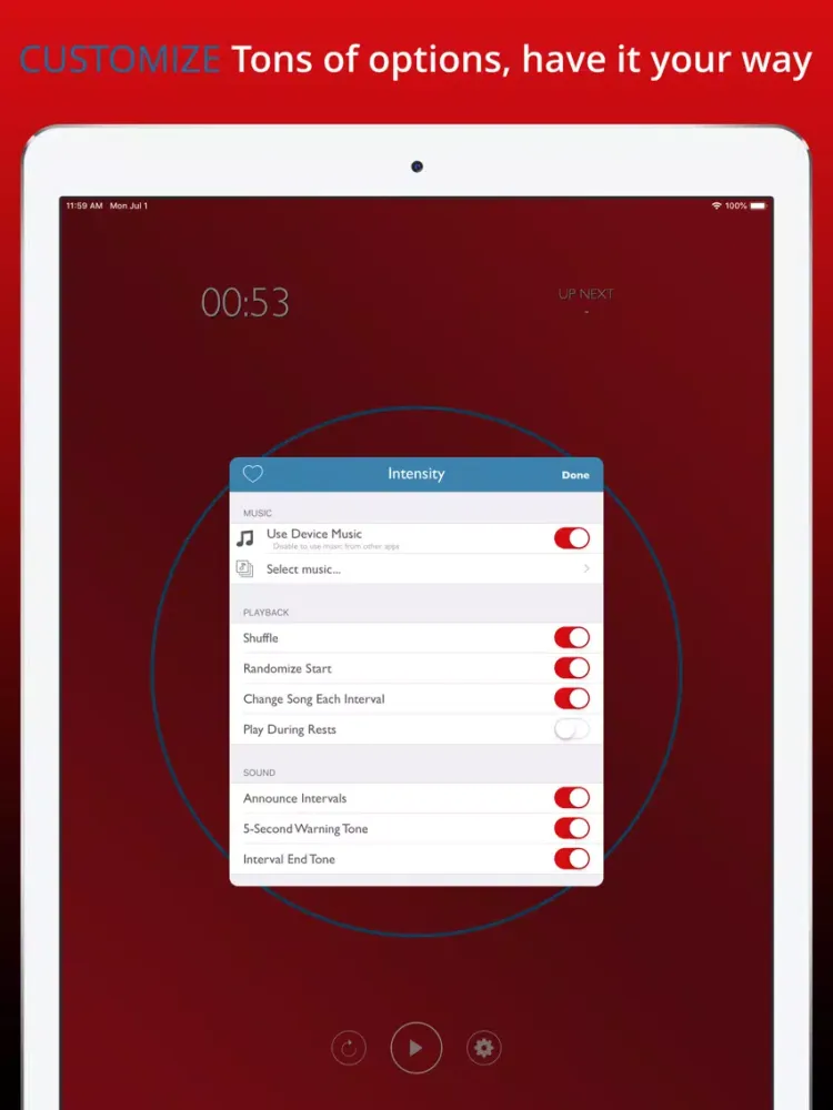 Intensity: Interval Timer iPad  Screenshots