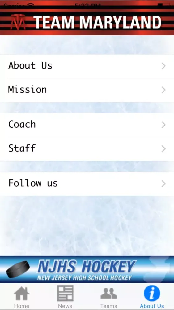Team Maryland Hockey スクリーンショット