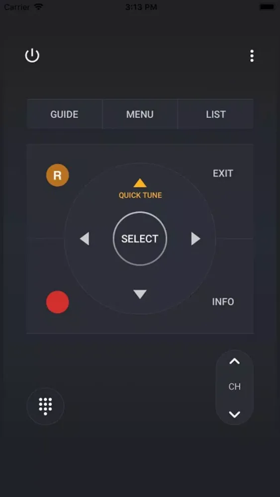 Ảnh chụp màn hình của Remote Control for DIRECTV PRO