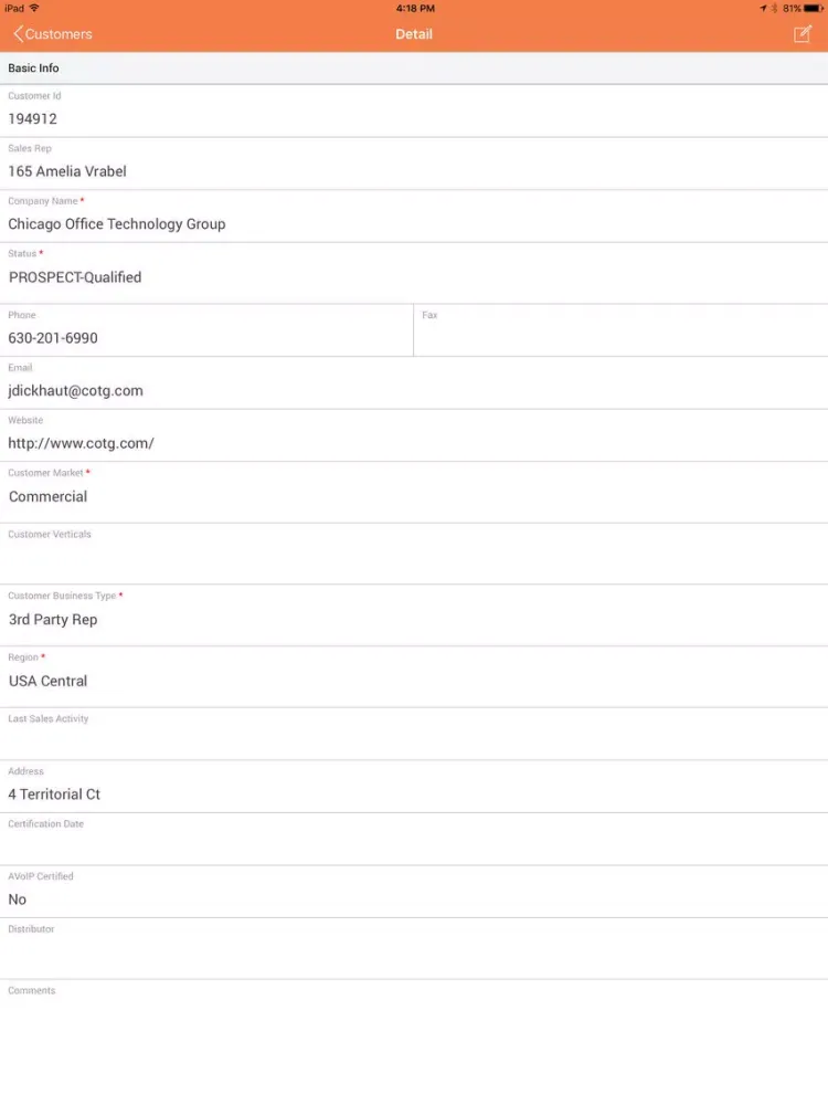 MyAT CRM iPad  स्क्रीनशॉट