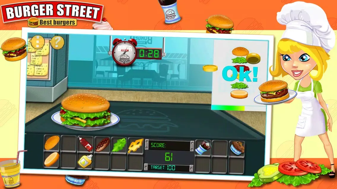 Capturas de tela do Burger Street - Cooking game