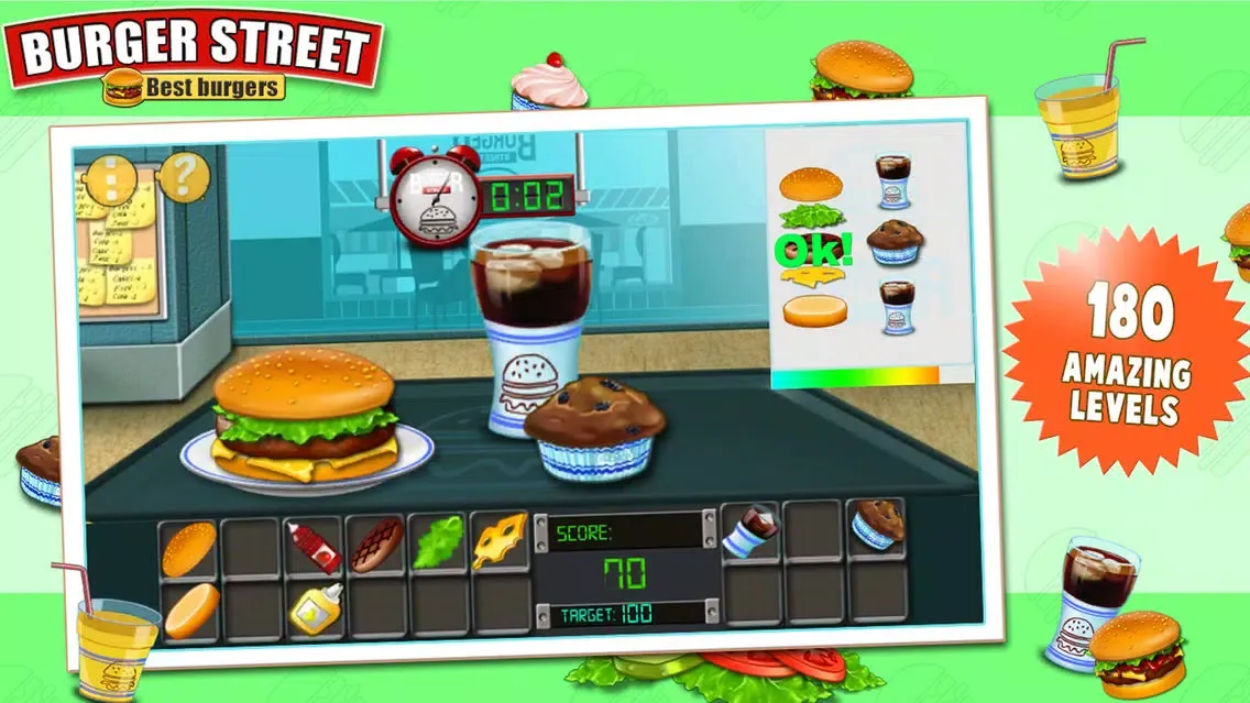 Capturas de tela do Burger Street - Cooking game