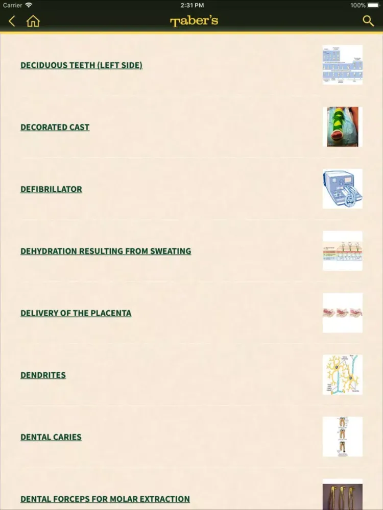 Capturas de tela do Taber's Medical Dictionary 23 iPad 