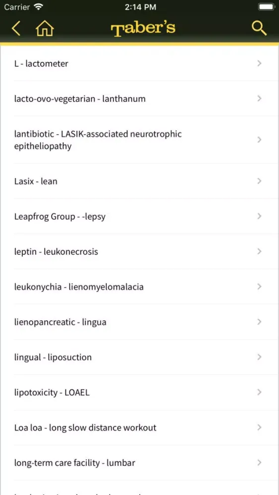 Capturas de tela do Taber's Medical Dictionary 23