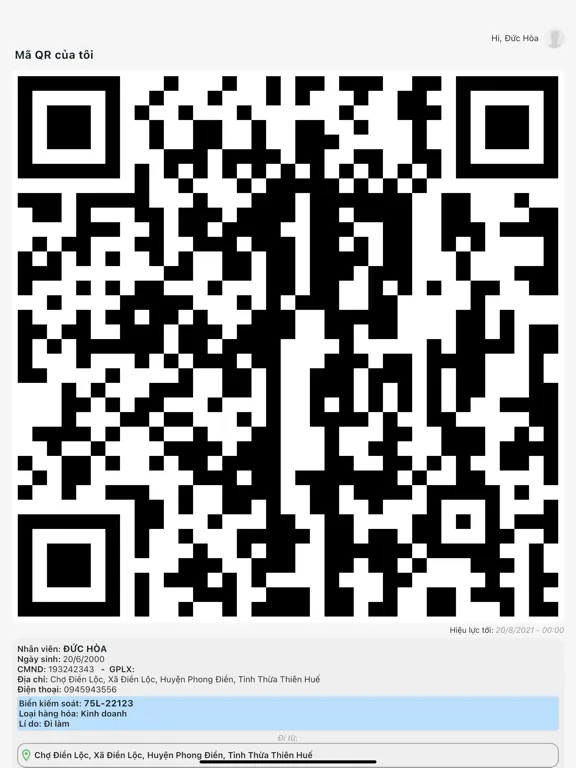 Скриншоты QRcode Xe thông hành iPad 