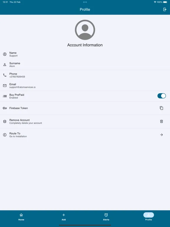 Atom Smart Metering iPad  स्क्रीनशॉट