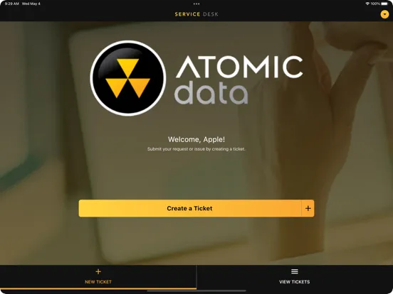 Screenshot di Atomic Data Service Desk iPad 