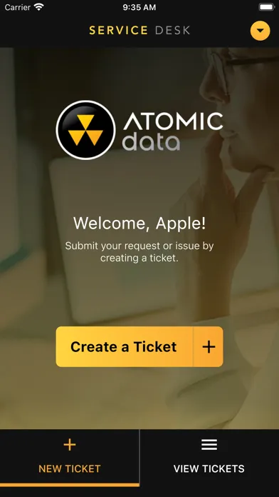 Screenshot di Atomic Data Service Desk