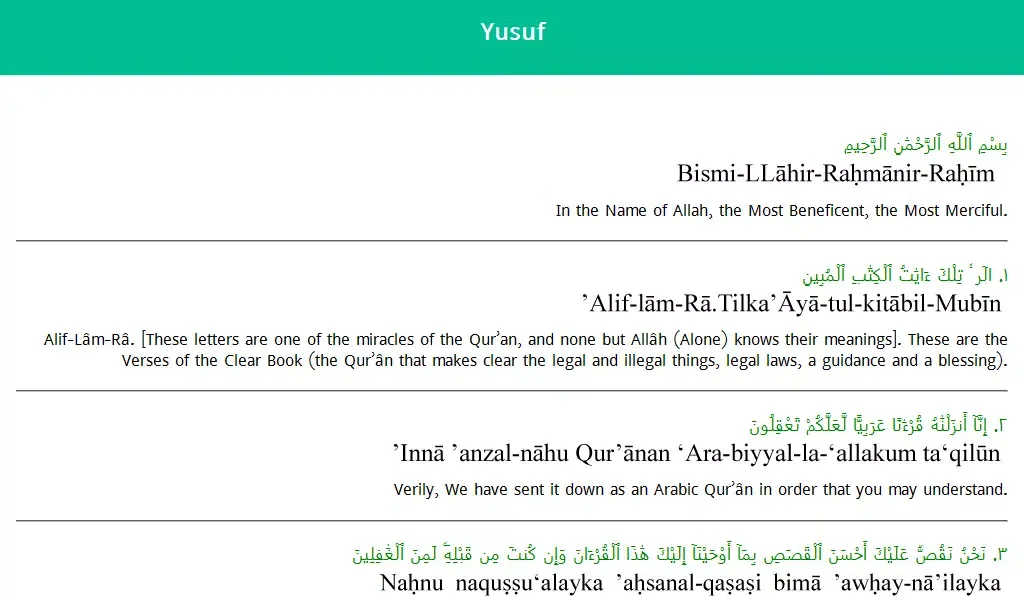 Ảnh chụp màn hình của Holy Quran in English & Arabic