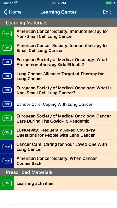 Tangkapan layar Lung Cancer Manager