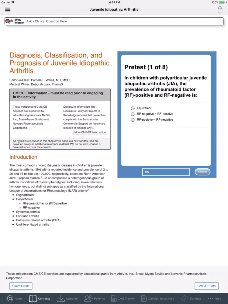 Tangkapan layar Juvenile Idiopathic Arthritis iPad 