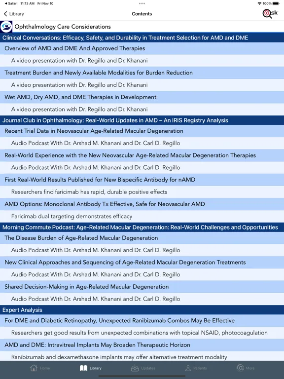 Ophthalmology @Point of Care iPad 應用截圖