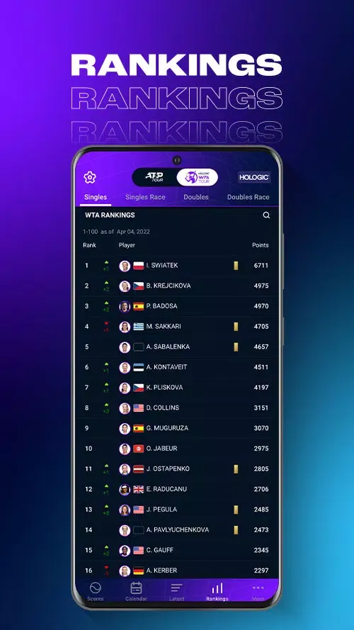 ATP WTA Live Screenshots