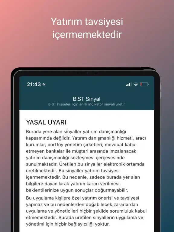 Capturas de pantalla de BIST Sinyal iPad 