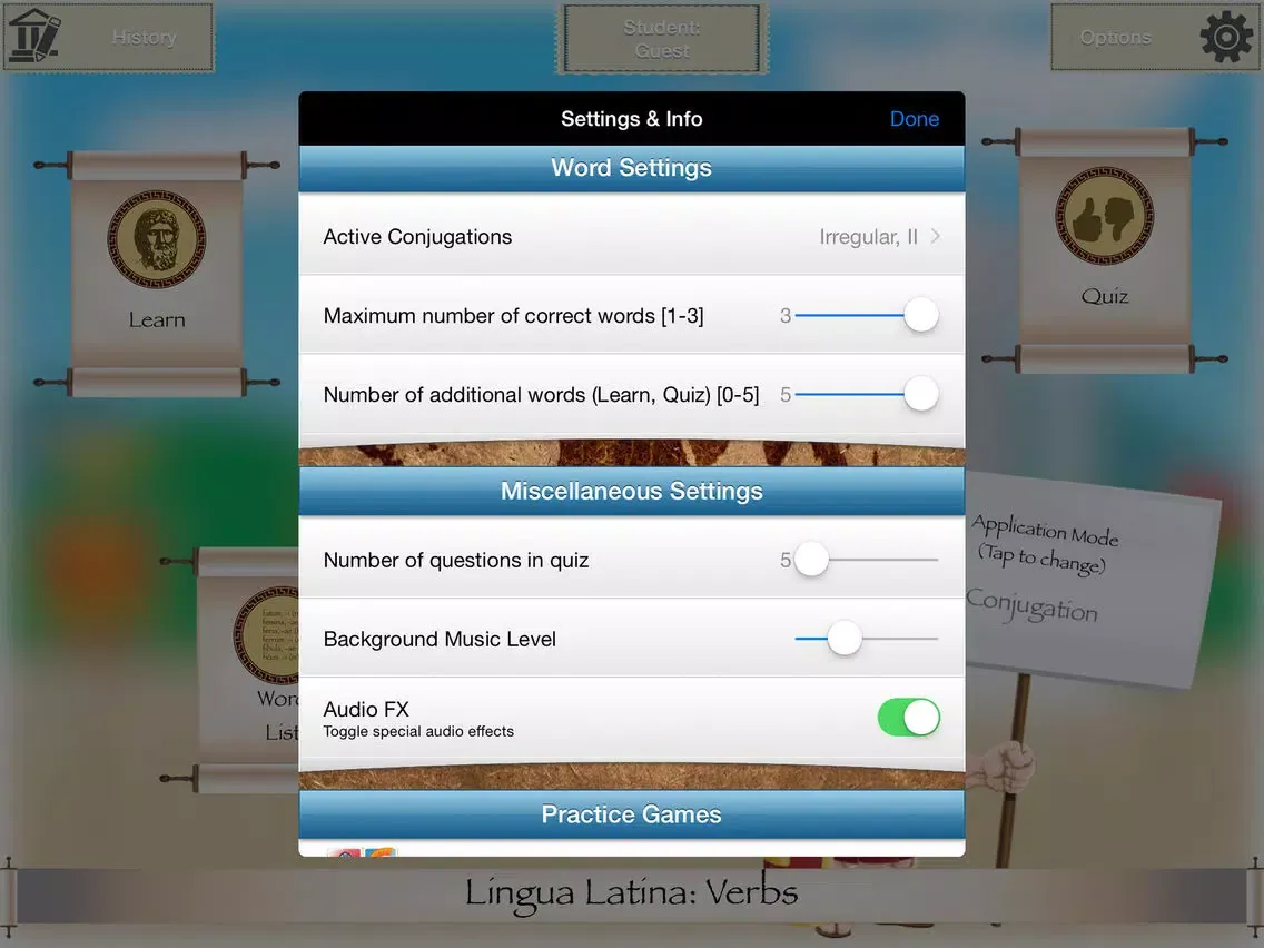 Lingua Latina: Verbs iPad 应用截图