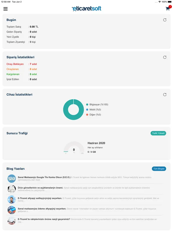 ETicaretSoft iPad 应用截图