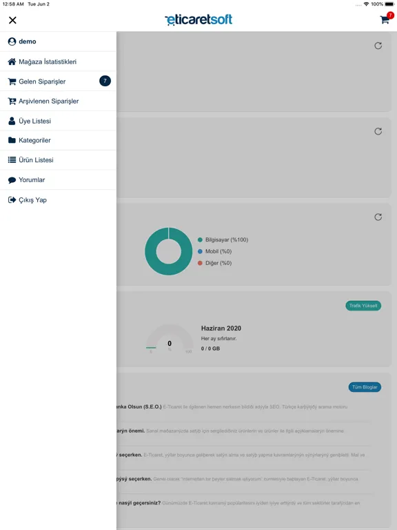 ETicaretSoft iPad 应用截图