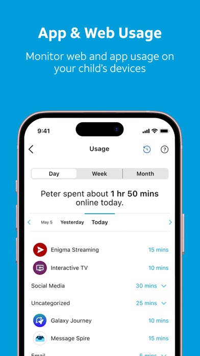 تصاویر AT&T Secure Family® parent app