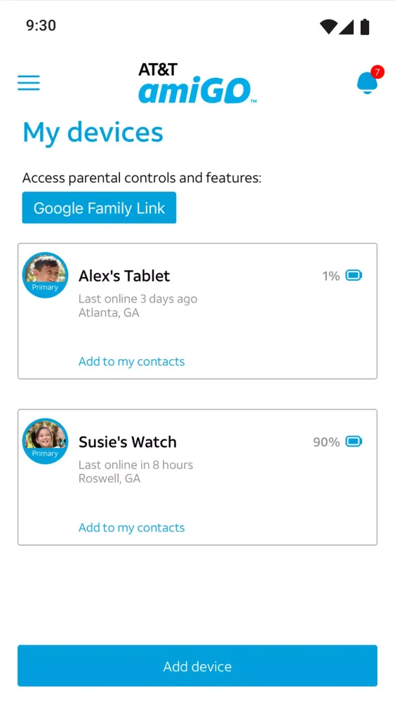 AT&T amiGO™ Screenshots