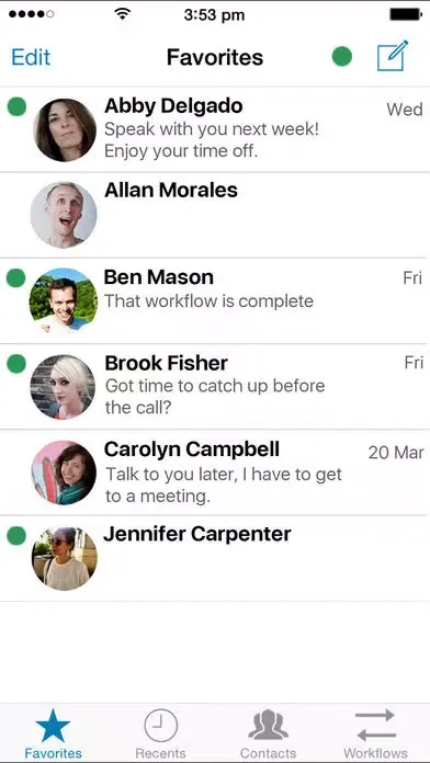 Capturas de tela do AT&T Global Smart Messaging