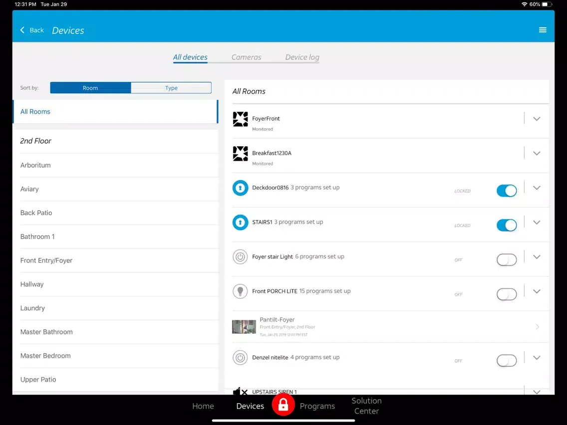 AT&T Digital Life iPad  Screenshots