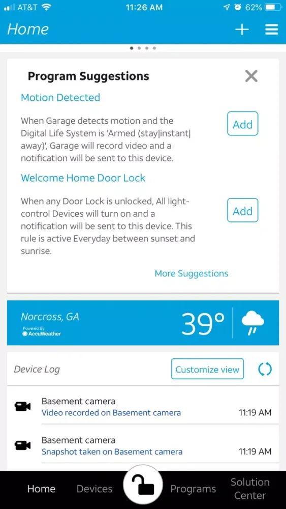 AT&T Digital Life Screenshots