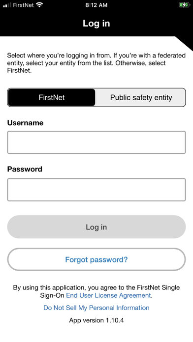 Tangkapan layar FirstNet Single Sign-On
