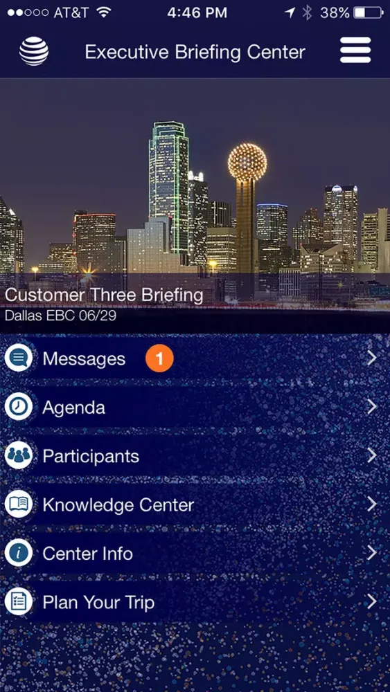Ảnh chụp màn hình của AT&T Briefing