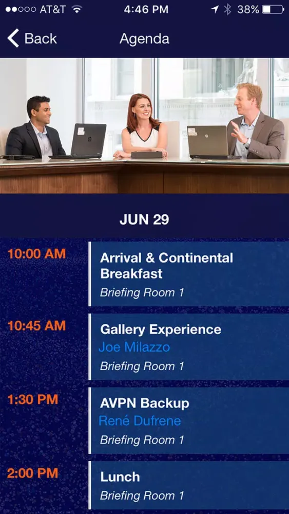 Ảnh chụp màn hình của AT&T Briefing