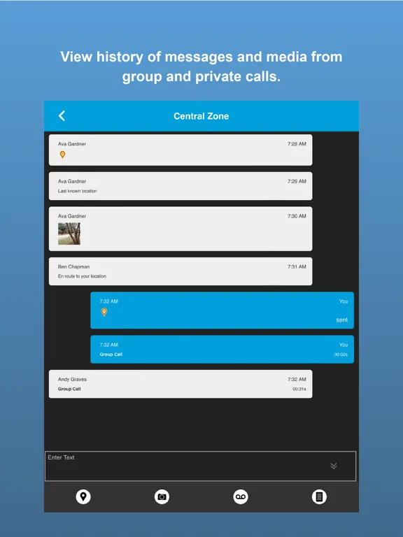Tangkapan skrin AT&T Enhanced PTT/ FirstNet RR iPad 