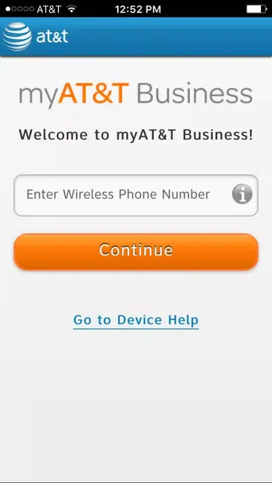 ภาพหน้าจอของ myAT&T Business