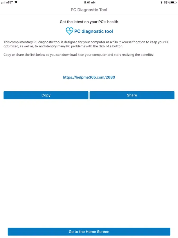 Tangkapan layar AT&T Tech360℠ iPad 