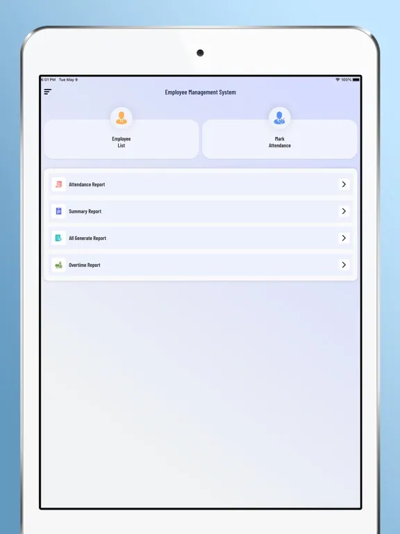 Employee Attendance System iPad  스크린샷